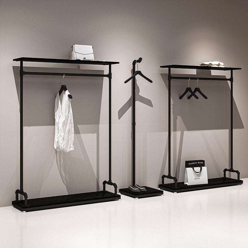 服装展示架落地式铁艺黑色货架置物专用衣架组合女装店衣服陈列架