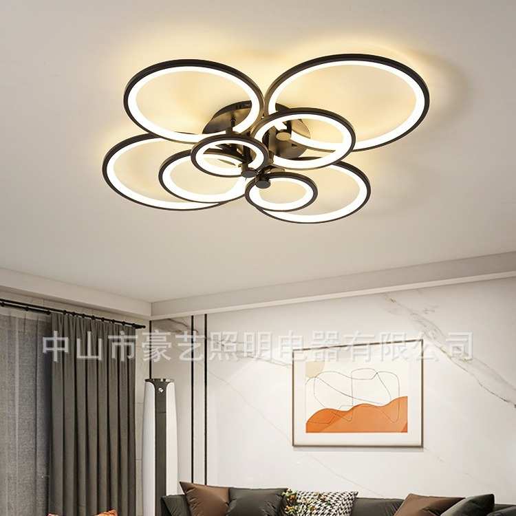 LED吸顶灯北欧简约现代客厅餐厅卧室花形 中山灯具