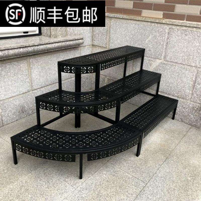 铁艺庭院户外多层花架落地式阳台三层置物架多肉室内阳台花盆架子