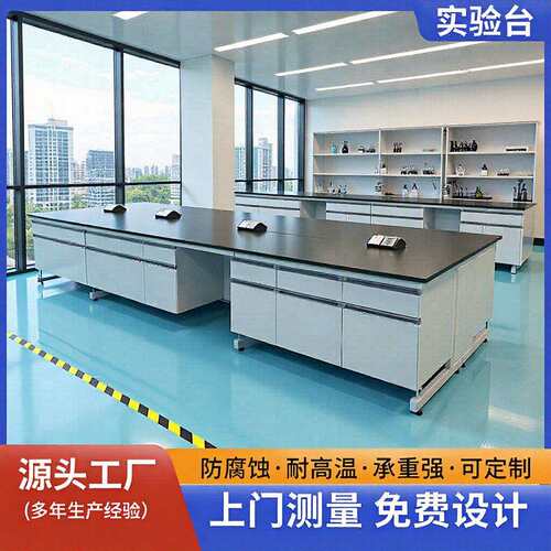 厂家直供全钢试验台理化板边台工厂学校化验操作台钢木实验台