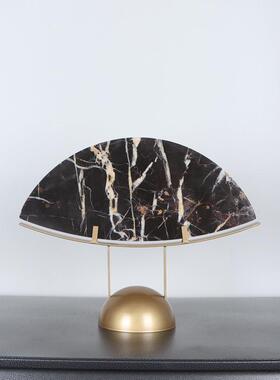 新摆中式美学软摆件大理石玉璧件高级感酒店大堂开装放格空间搭配