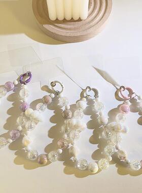 韩系ins云朵珠珠链条手腕式手绳通用手机壳ccd相机手机挂绳钥匙扣