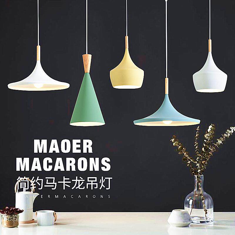 北欧风饭厅吊灯服装店餐桌饭店书房吧台商铺店面马卡龙三头小灯罩