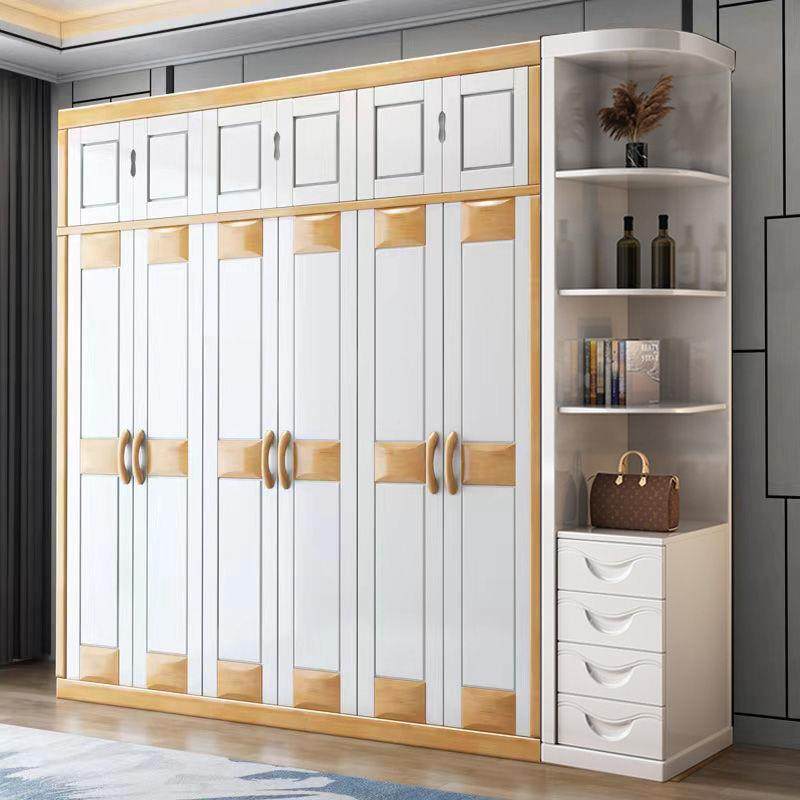 实代木衣柜新门加顶组合家具体现中式经济型大AHW容量网红整衣橱