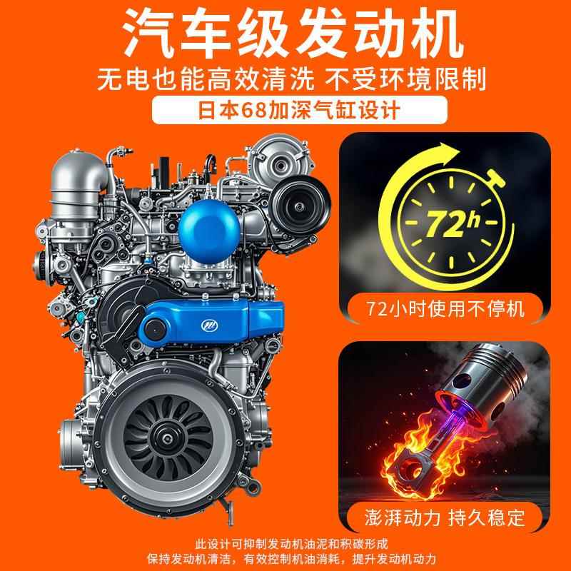 黑猫匠心柴油高压清洗机商用移动户外洗地带水箱大功率汽油洗车机