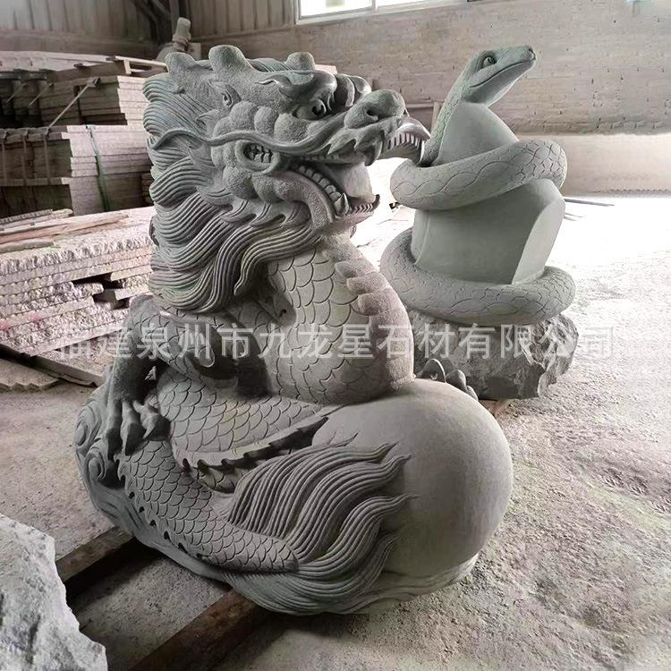 石雕十二生肖芝麻灰动物老鼠老虎兔子摆件园林景观广场雕刻动物