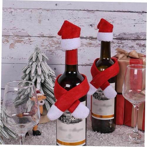 圣诞节Christmas Non woven scarf Wine bottle cover decoration