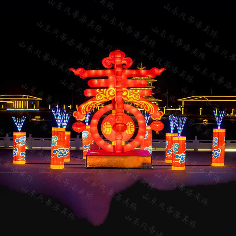 户外大型春字美陈 新年元旦景区装饰设施春节氛围舞台互动道具