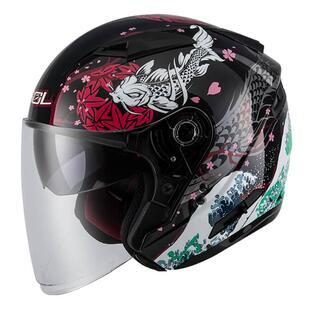4四世季 正品 开放式 半盔双镜片S 国台7湾SOL摩托车头盔浮中绘个性