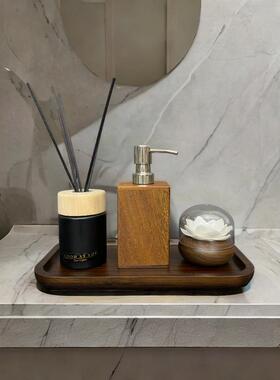 新中国风浴室浴室饰品样板房浴室商店装饰香薰托盘组合套装软装