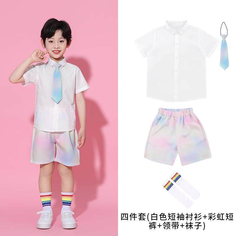 高档六一儿童演出公主服裙女童彩虹蓬蓬幼裙小学生合唱服儿园表演