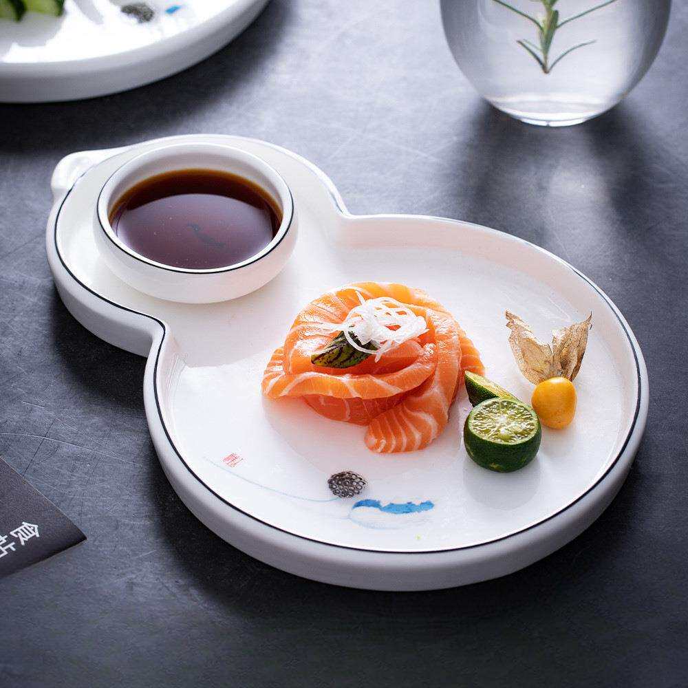 凉菜冷菜盘私房菜大董意境菜创意餐具摆盘菜盘网红饺子盘子带醋碟