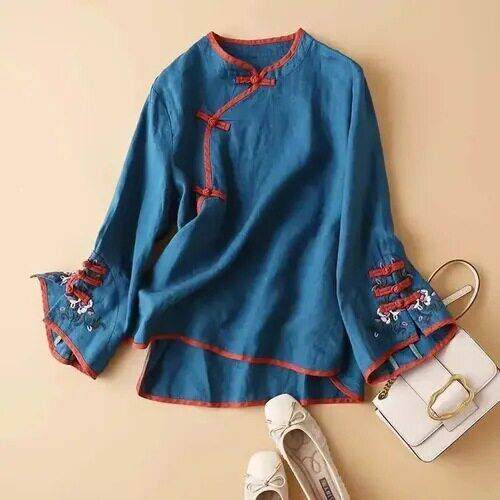 L 76731 Women Daily wear Blouse Chinese style女式衬衫