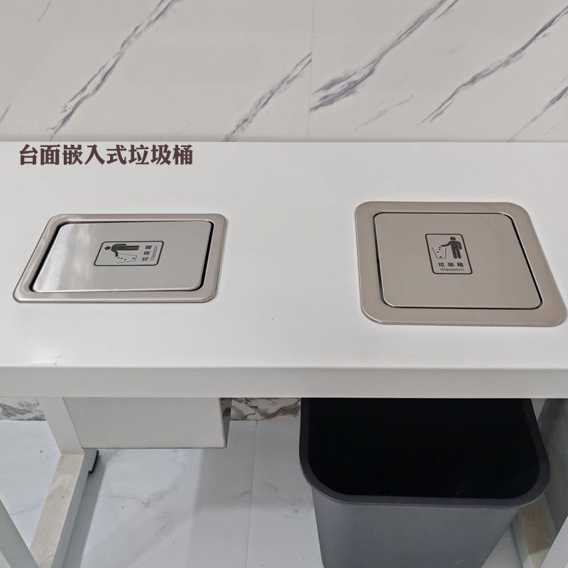 不锈钢嵌入式垃圾桶 厨房隐藏式设计 卫生间台下入墙垃圾桶 现代