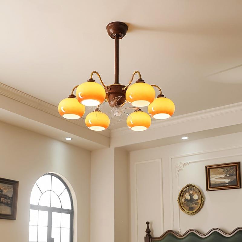 中0古客厅656吊灯头风扇灯225摇新款风大厅吊灯美式餐厅灯法式卧