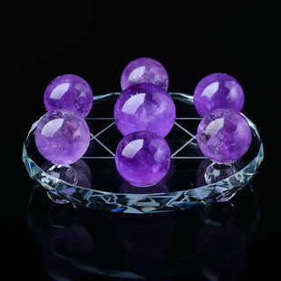 工艺礼品摆件批紫七星粉家居球黄水晶饰品厂家阵办公室开业发白