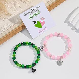 Wicked Friendship Matching Bracelets - Rhinestone Crown Witc