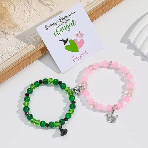 Wicked Friendship Matching Bracelets - Rhinestone Crown Witc