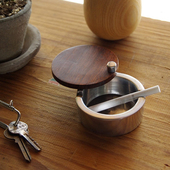 零选日本detail铝质烟灰缸带盖家用简约现代防风烟缸客厅摆件桌面