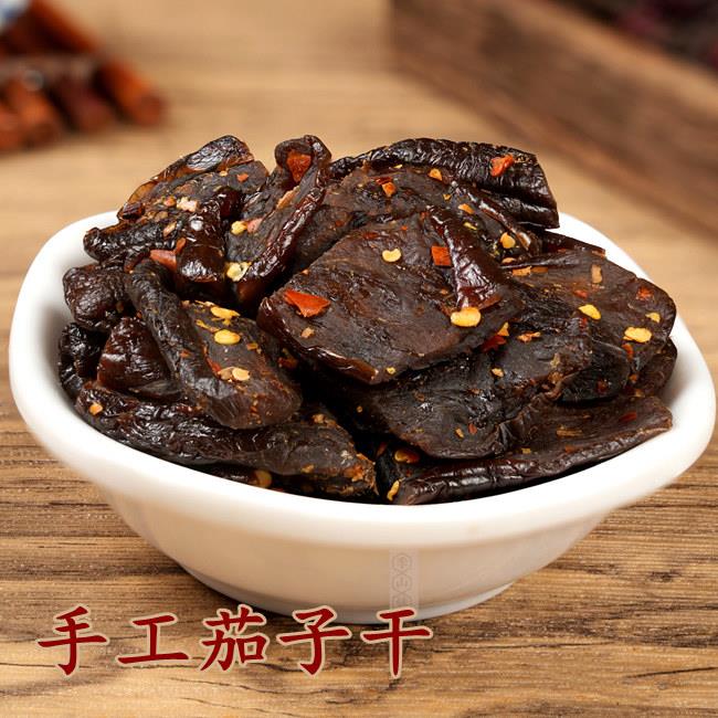 手工茄子皮甜辣味即食蔬菜干无添加湖南浏阳特产盐旱茶零食小吃