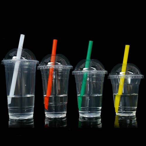 95口径奶茶杯子一次性饮料果汁豆浆加厚塑料光杯打包定制LOGO带盖