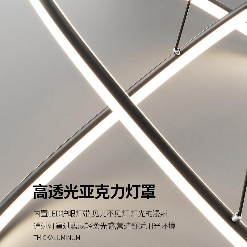 圆环月球客厅吊灯大厅主灯新款现代简约大气餐厅书房卧室中山灯具