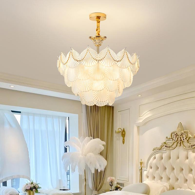 客厅灯代简约轻奢珍珠餐玻璃20吊25年489新款奶油现风卧室厅吊灯5