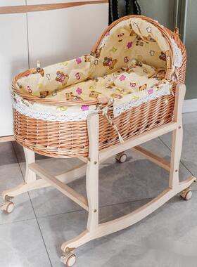 藤编婴床外儿摇儿出便35466携手提篮车载安抚睡篮篮宝宝床摇篮实