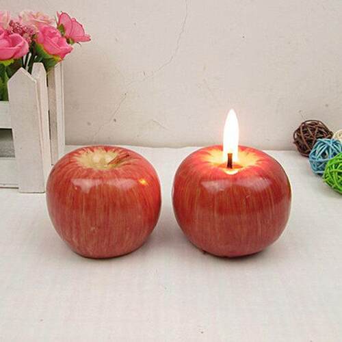 Christmas Red Apple Shape Fruit Christmas Eve wax candle