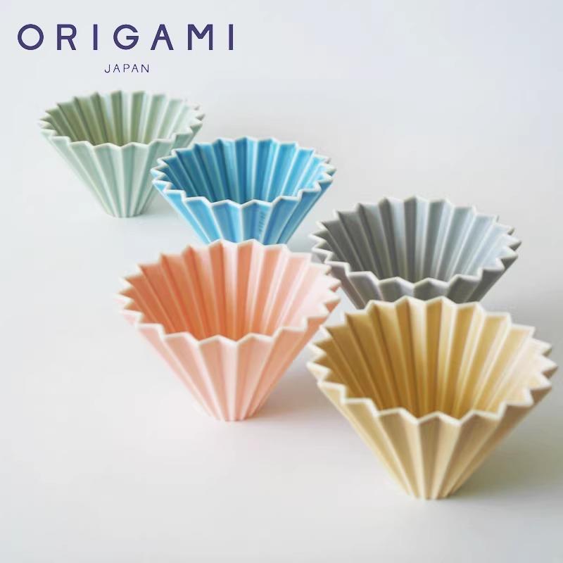 日本原装ORIGAMI折纸滤杯 陶瓷V60锥型蛋糕咖啡滤杯 美浓烧S号M号