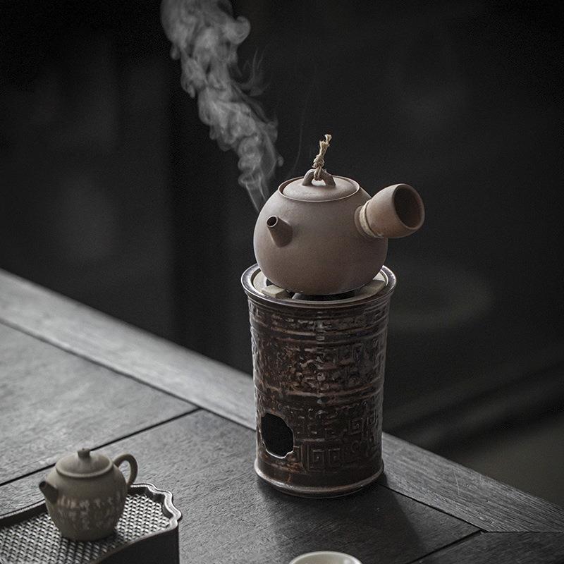 日式风炉烧水煮茶炉碳火炉家用复古陶瓷茶炉茶道配件围炉煮茶室内