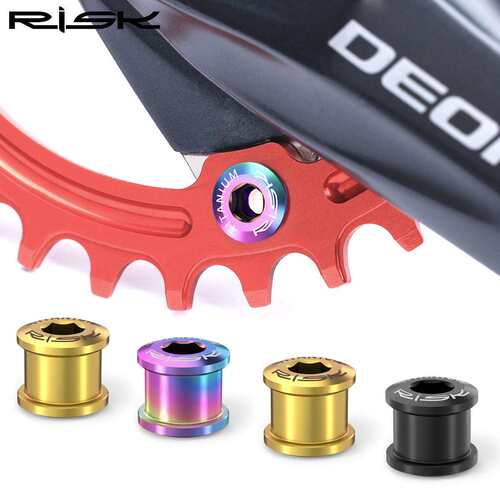 RISK 6.5MM山地小轮自行车钛合金单盘盘钉螺丝 牙盘固定对锁XT