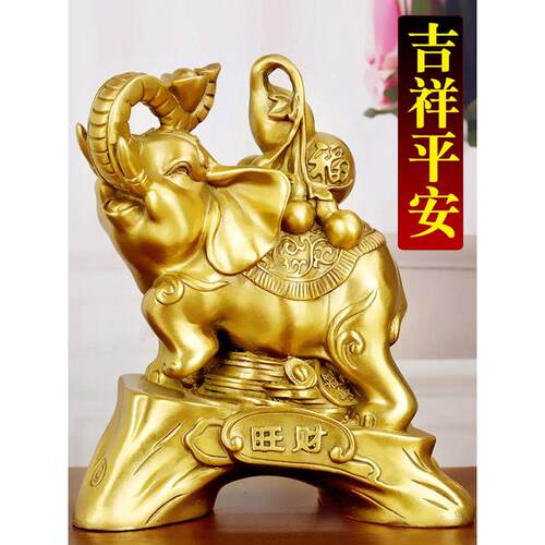 摆件吸水象客厅eq4f铜象家居铜玄关大象一对摆件装饰工艺品