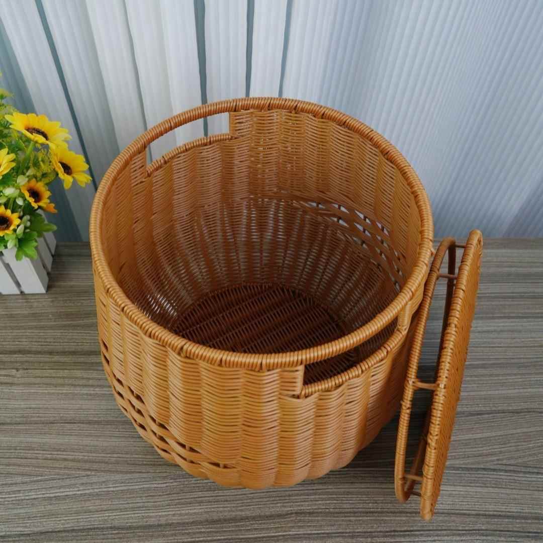 物Y1约圆形坐凳收物纳筐客储物凳厅家用简纯手工仿藤储防水浴室洗