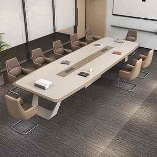 办公工作台会议室洽谈接待桌椅组合 大型烤漆会议桌长桌简约现代