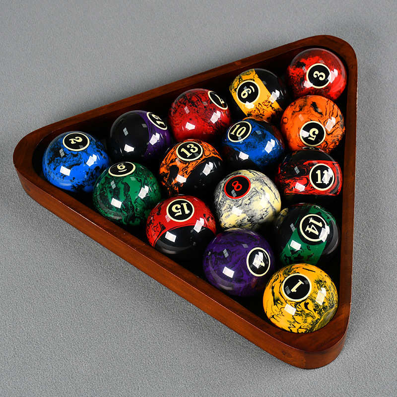 黑八TV水晶台球子美式十六彩桌球杆斯诺克球子标准大号台球用品