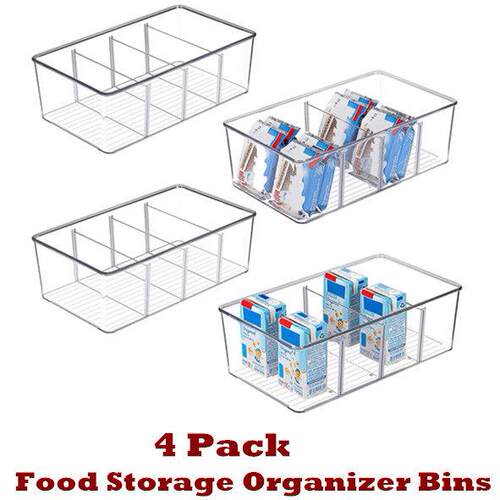 Food Storage Organizer Bins Clear Plastic Bins for Pantry