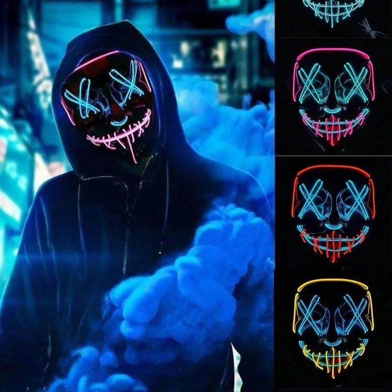 halloween masks of terror led face light mask Scary Scream B图片