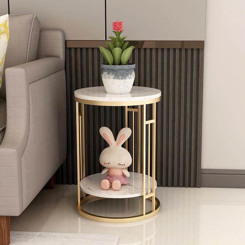 简约小户型圆形边几组合家用客厅卧室床头柜小角几北欧大理石茶几