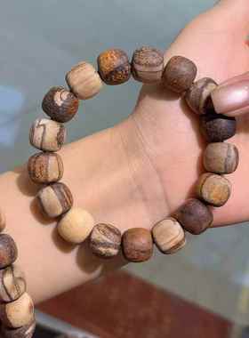 天然降真香废土风手串单圈文玩手持盘完佛珠念珠男女士手链配饰品