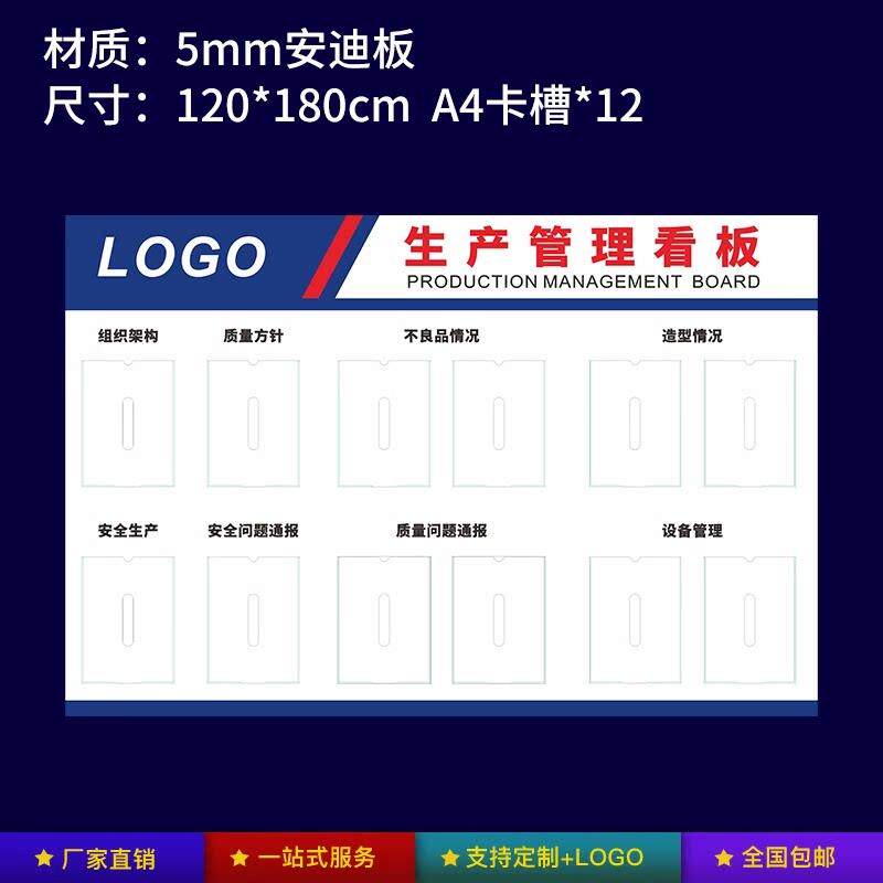 定制工厂车间生产管理看板公示栏压克力a4卡槽公告栏设备运行状态
