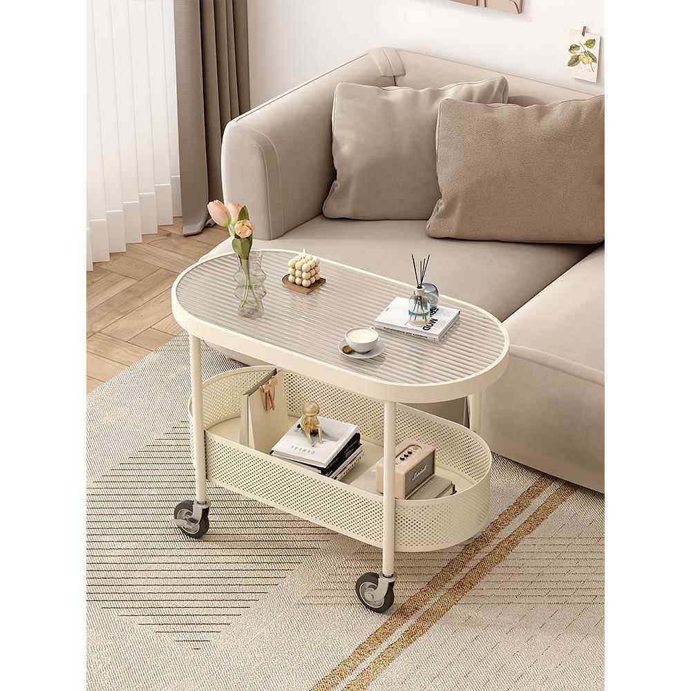 新款奶油风玻璃可移动沙发边几边客厅简约床头侧边柜小茶几小推车,住宅家具,移动边几/推车,淘宝优惠券,粉丝福利购,淘宝优惠卷