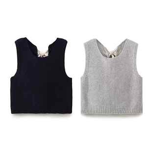 Womens Casual Women Sweater Vest Knit Top Sleeveless Crop