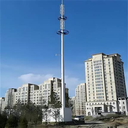 高杆灯塔30米通信基站灯杆塔独管通讯基站信号塔35米单管通信塔