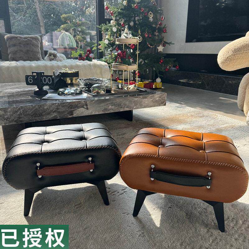轻奢高级感小凳子客厅茶几沙发凳家用矮凳脚踏脚凳换鞋凳门口皮墩