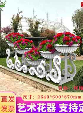 市政观道路花架道祥瑞五盆高景景低组合艺术观花箱新型路G-C10花