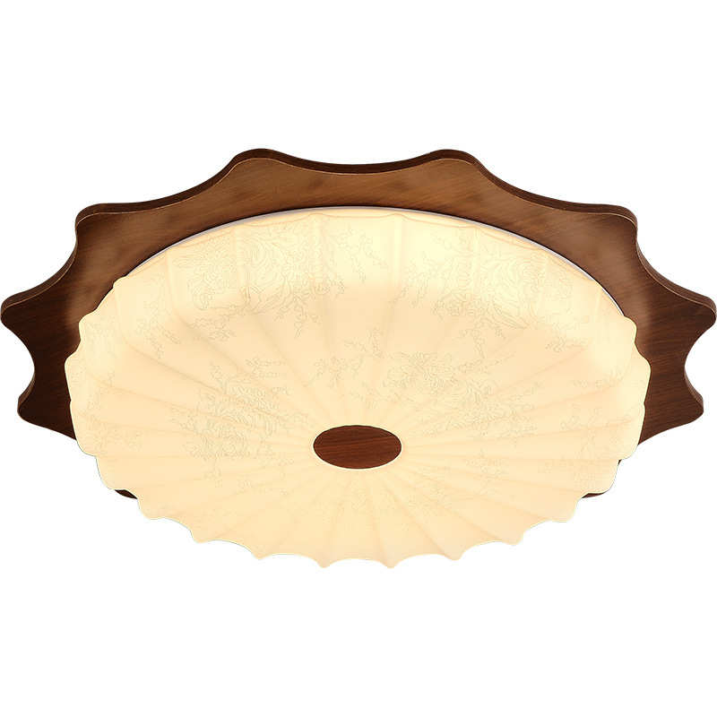 奶油原木风卧室灯温馨浪漫主卧房间灯北欧实木简约现代护眼吸顶灯