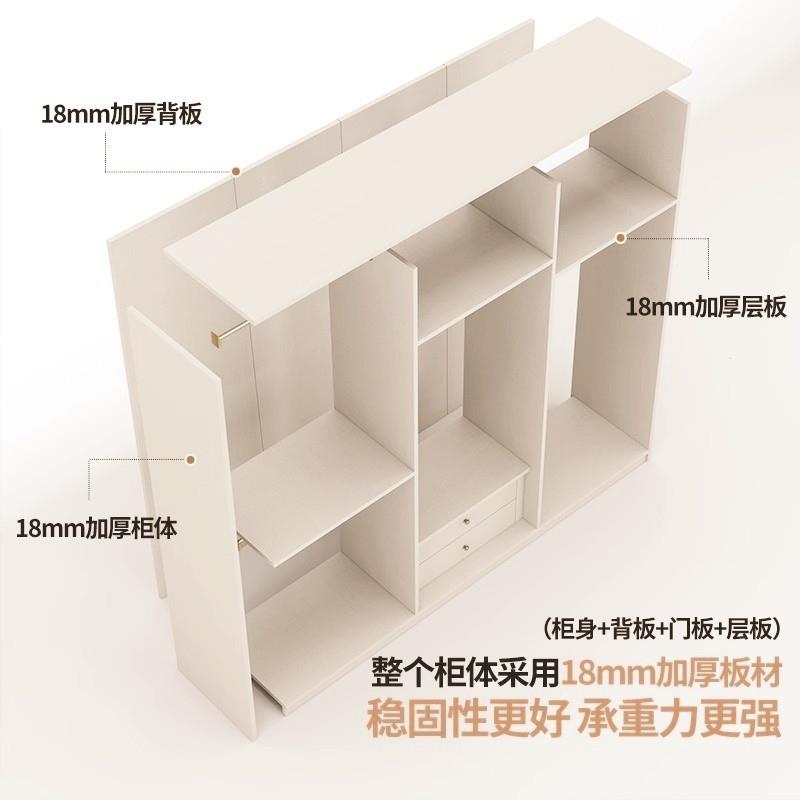 级Ya角实木ENF欧松板带m2RdF6t8转衣柜现代简约家l用卧室奶油风现