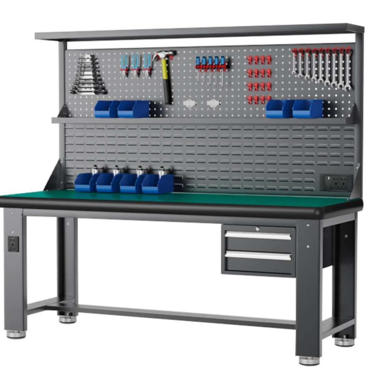 AL重型防静电工作台不锈钢钳工台工具车间维修操作台实验室桌子带