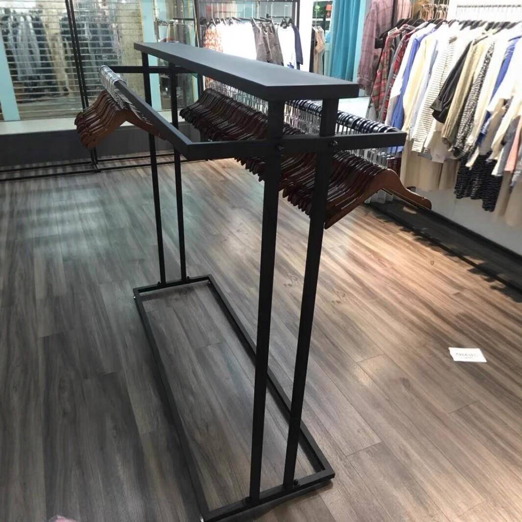 简约服装店中岛架落地展示架男女装童装双排中间货架双杠侧挂衣架